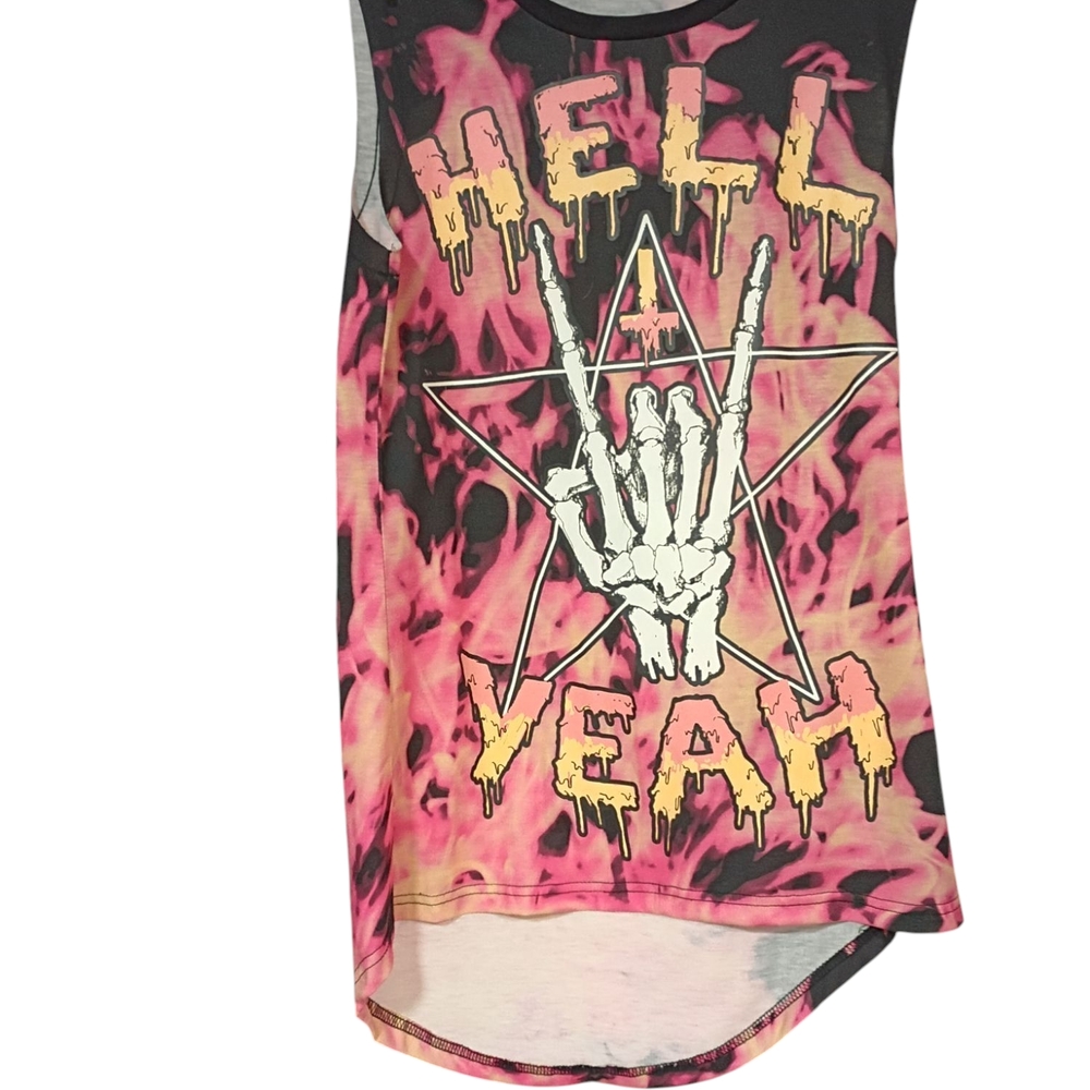 Graphic Womens Tank Top - Pink and Black
